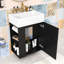 Meuble-lavabo de salle de bain avec lavabo, tablettes et barre à serviettes-367247555