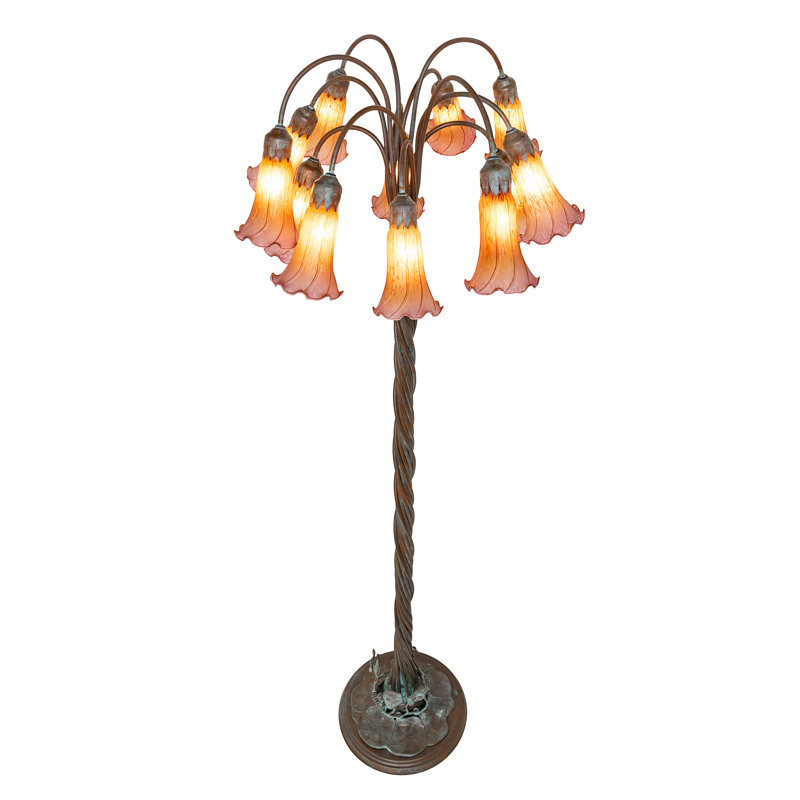 Meyda Tiffany & Stained Glass Tree Floor Lamp, Purple/Amber