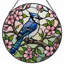 Panneau de vitrail en verre coloré 12 "H Jay-304314234