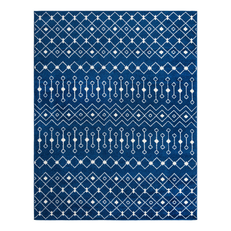 Tapis d'intérieur Somerville, Navy, Rectangle 9 pi x 12 pi