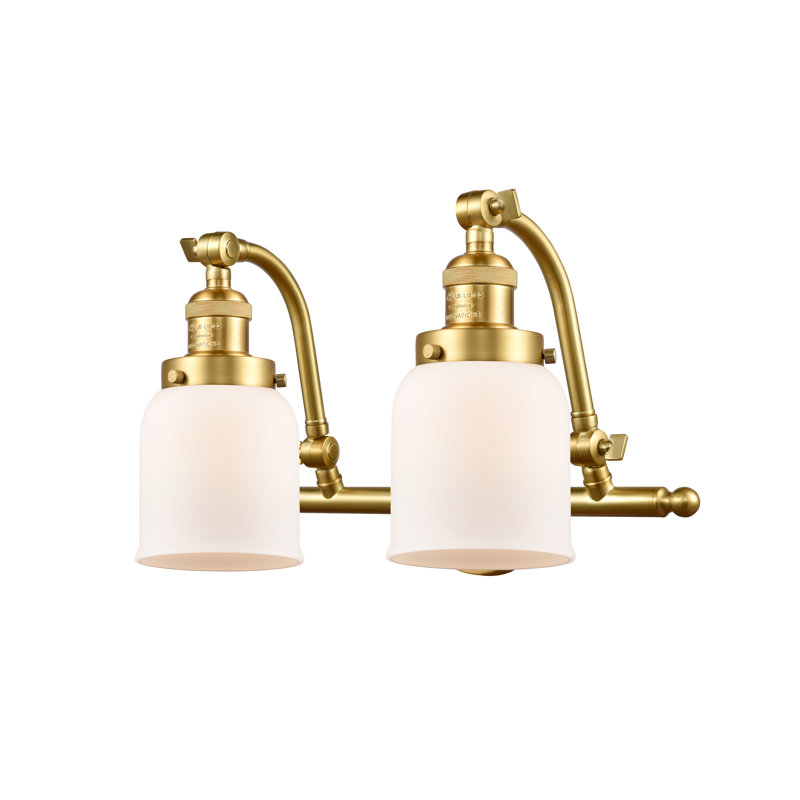 Bonomo 2 - Light Dimmable Vanity Light, 6 Watt Vinage LED Bulb, Silver Plated Mercury, Satin Gold