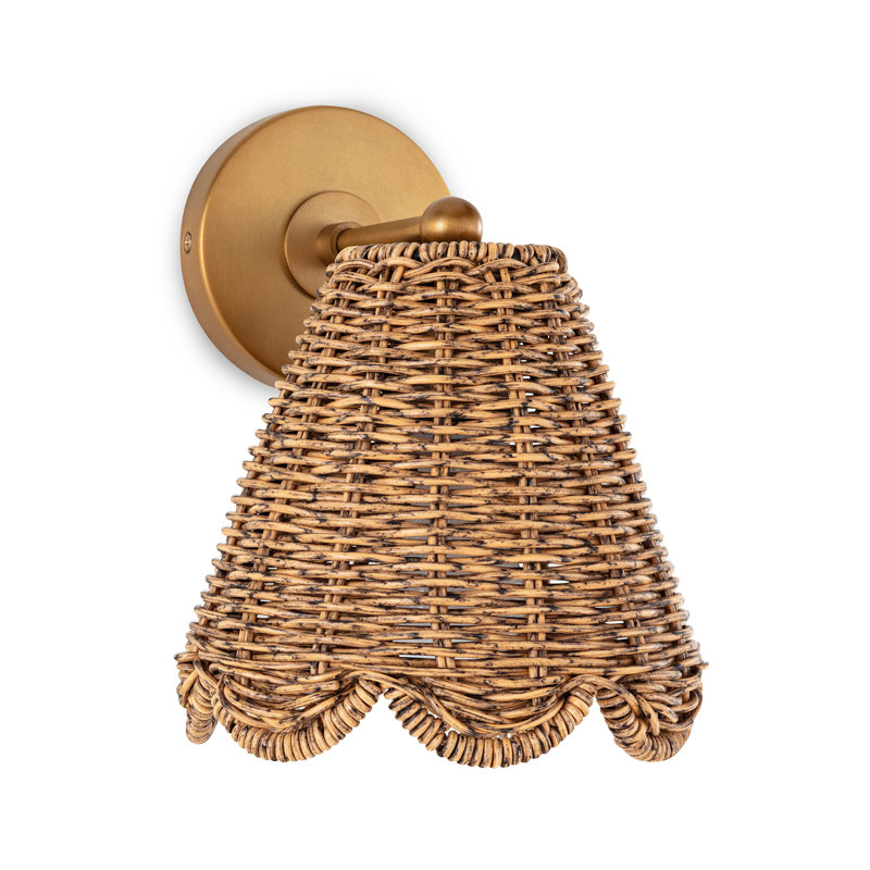 Kismet Armed Sconce, Natural Brass