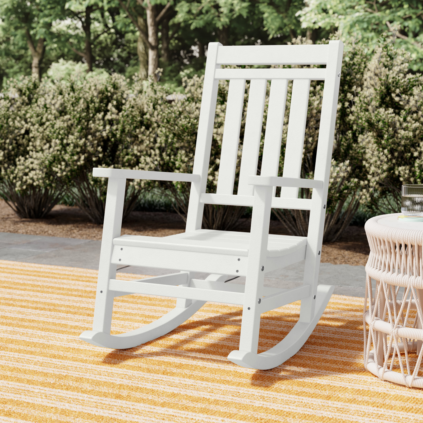 POLYWOOD® Estate Patio Rocking Chair, White