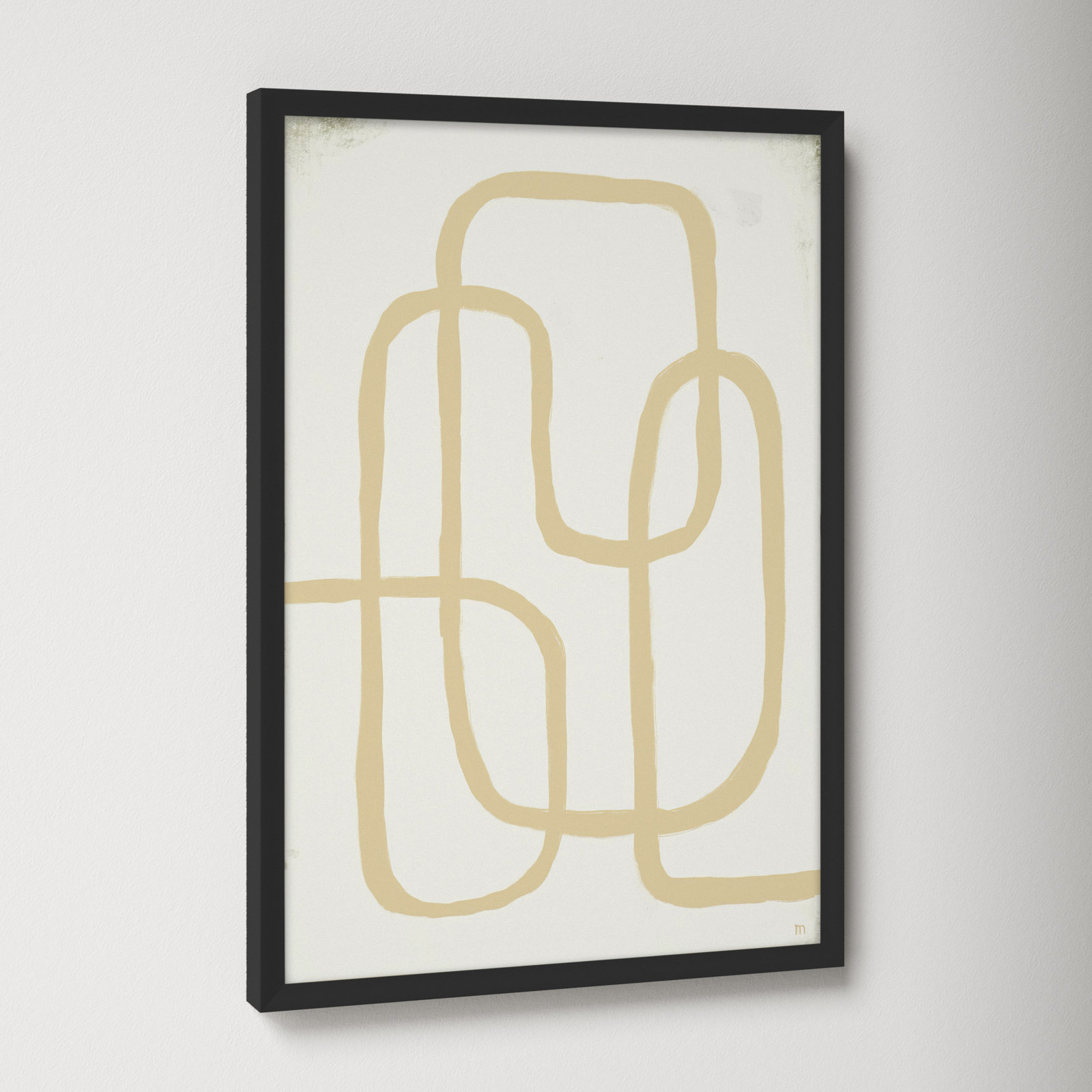 Line Works In White 2 by StudioM, Black Framed Paper, 20" H x 14" W x 1.25" D
