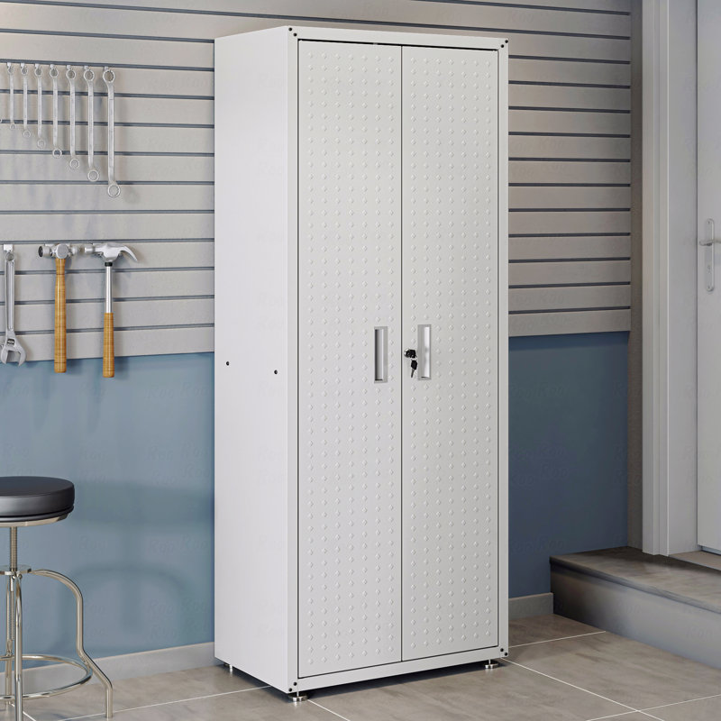 75" Tall Garage Cabinet, White