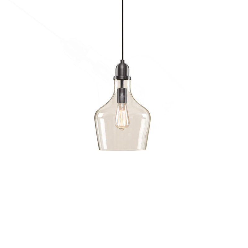 Glass Pendant Bell Shaped, Black