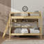 Lit superposé en bois de taille simple, livré avec 3 unités de rangement-2113327266