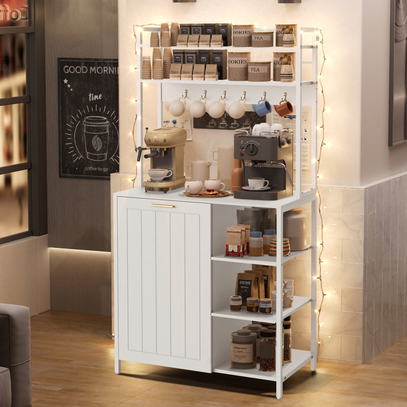 Armoire à micro-ondes Bakers Racks, Blanc
