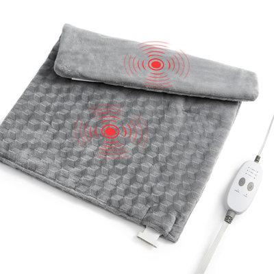 Coussin chauffant lesté avec massage par vibration pour les épaules et le cou, 20 po x 24 po, 3 niveaux de chaleur
