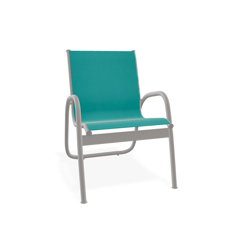 Fauteuil de patio Gardenella, Gris chaleureux texturé, Turquoise