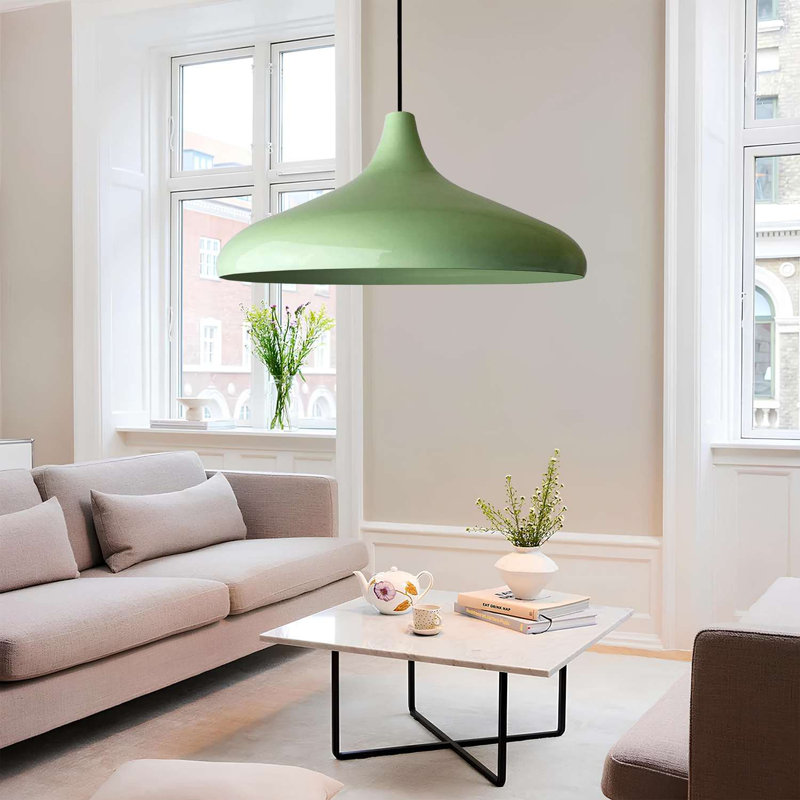 Elegant Mint Metal Chandelier, Ø14.2 x 6.3 inches | 100% Durable Metal Body, Max 40W E27 Socket | Perfect for Dining Room, Living Room & Entryways | Stylish Design, 35.4-inch Adjustable Cable, IP20 Rated