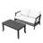 Polett Teak Outdoor Two-person Patio Set With Cushions And Side Table-459058474-459058464