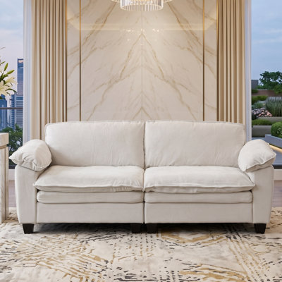 Chenille Square Arm Modular Sectional Sofa