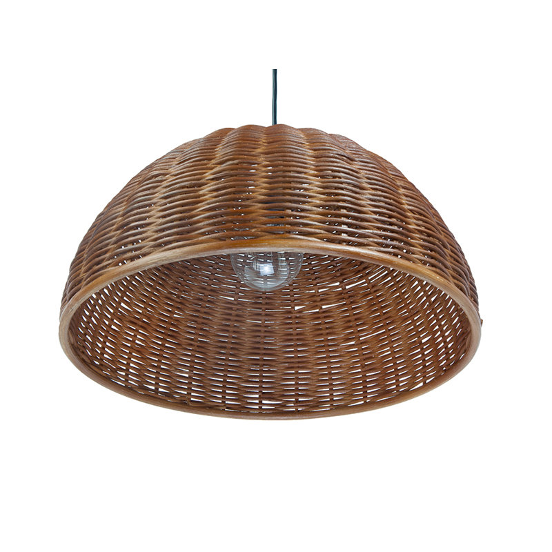Luminaire suspendu en forme de dôme 1 lumière Hatsu, Brun rustique