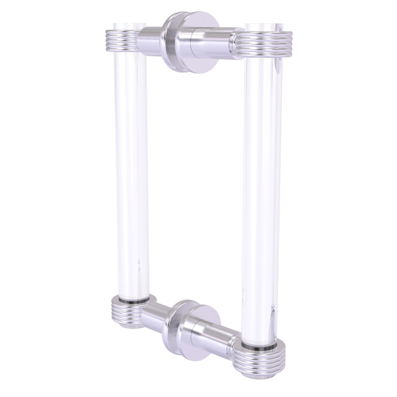 Poignée de porte de douche dos à dos Margolis, Chrome satiné, H 9 po x l 1,7 po x P 7 po