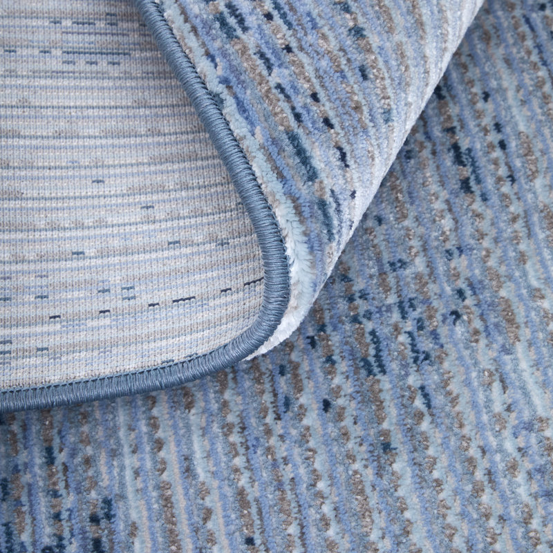 Tapis Esser moderne uni, tapis d'appoint, Rectangle 5 pi x 7 pi 6 po, Bleu