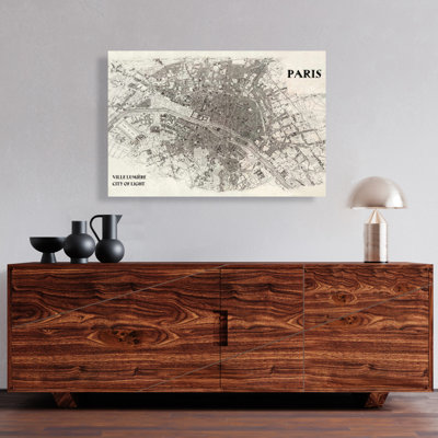 Paris Office Blue Prints Canvas | Elegant Home Decor Art
