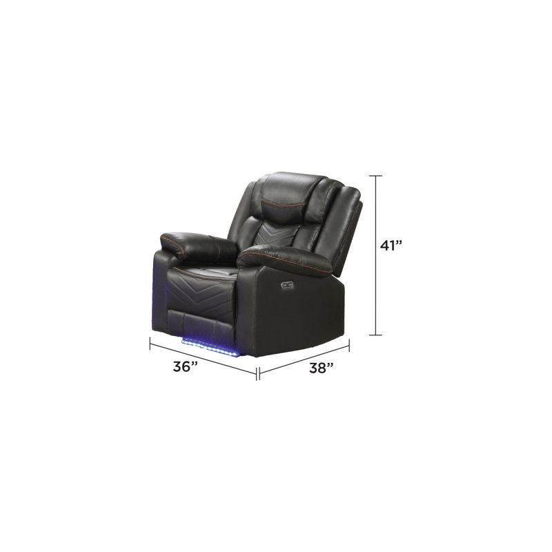 Fauteuil inclinable Jahshun noir, Noir