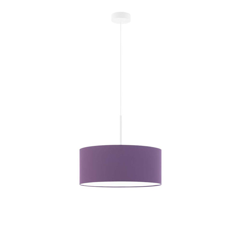 Aubryn 3 - Light Drum Pendant, White, Violet, 120cm H x 40cm W x 40cm D