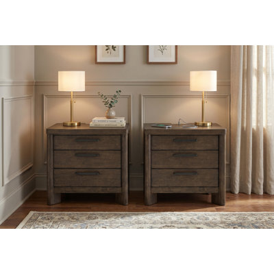 Blinda Karcen Sand Dune Nightstands With USB, Set Of 2