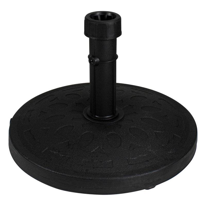 Support de base noir en résine pour parasol de terrasse - 33 lb