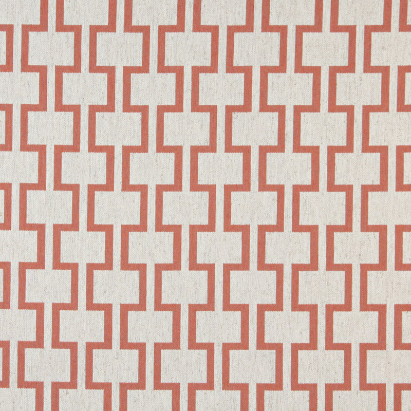 Tissu de lin géométrique, Orange 1