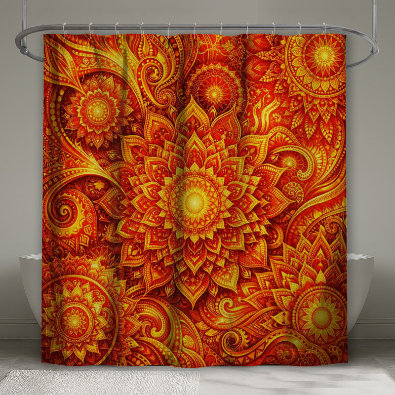 Rideaux de douche complexes extra-longs Mandala, 70in W x 72in H