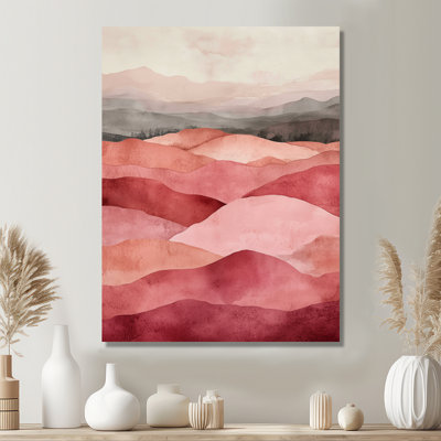 Blush Abstract Wall Art, Layered Terrain Canvas, Dorch