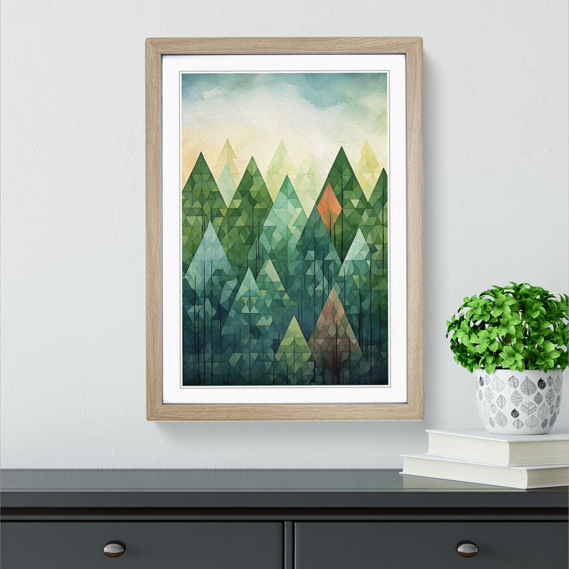 Spring Forest No.2 - Single Picture Frame Print on Wood, Oak Framed, 64cm H x 46cm W