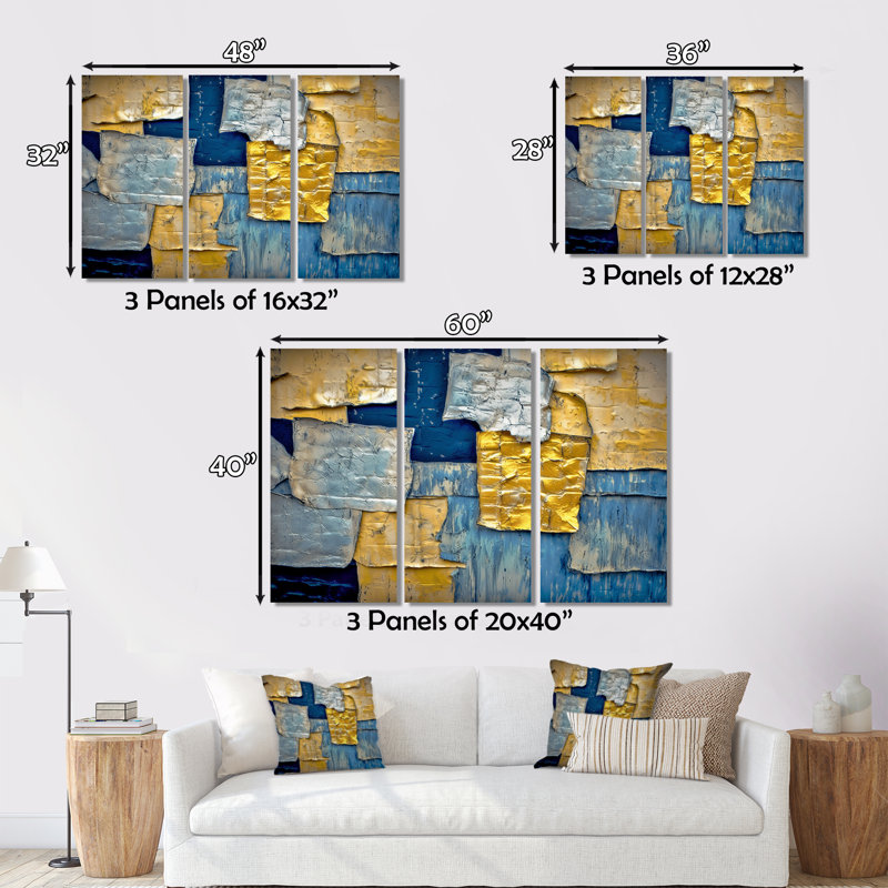Vonda - ensemble de reproductions d'art mural abstrait, H 28 po x l 36 po x P 1 po
