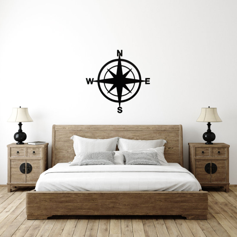 Art mural en métal Compass, Argent