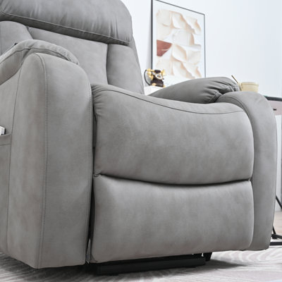 Fauteuil inclinable électrique pour personnes âgées, fauteuil inclinable en tissu pour personnes âgées, sièges de cinéma maison, fauteuil de salon, poche latérale, télécommande
