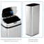 50 Liter Tall Slim Automatic Motion Sensor Waste Bin with Stainless Steel Body, Touch-Free Infrared Operation, Dual Sensor and Manual Control, for Home and Office Use, Silver