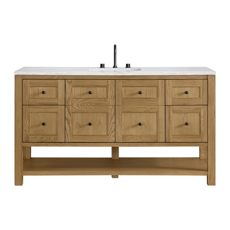 Breckenridge 60'' W Single Vanity, Lime Delight, Light Natural Oak, Widespread