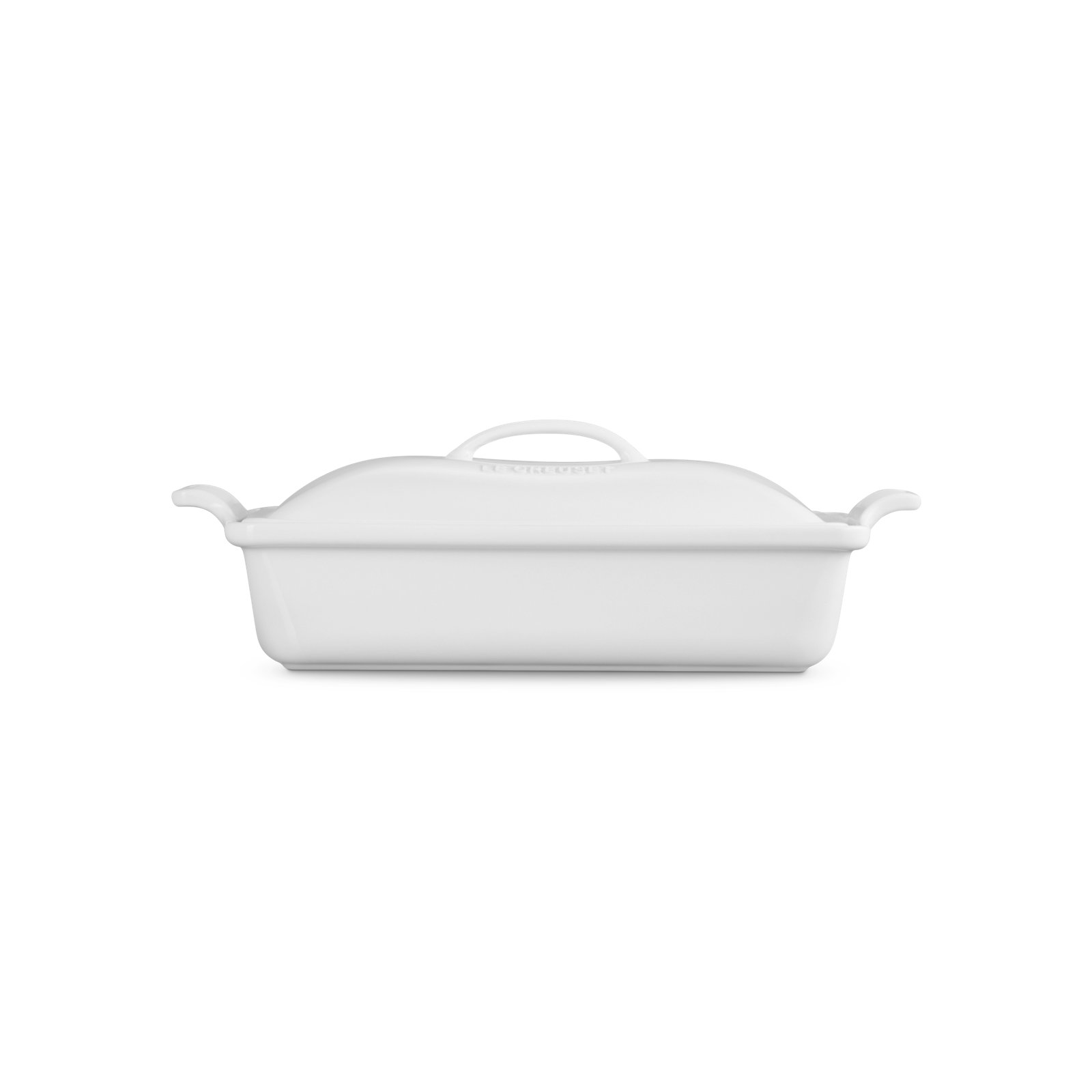 Le Creuset Heritage Stoneware 4 Qt. Rectangular Casserole with Lid, White 