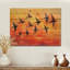 Swallows Birds At Sunset II - Décoration murale en bois d'oiseau - sur bois de pin naturel-582532564