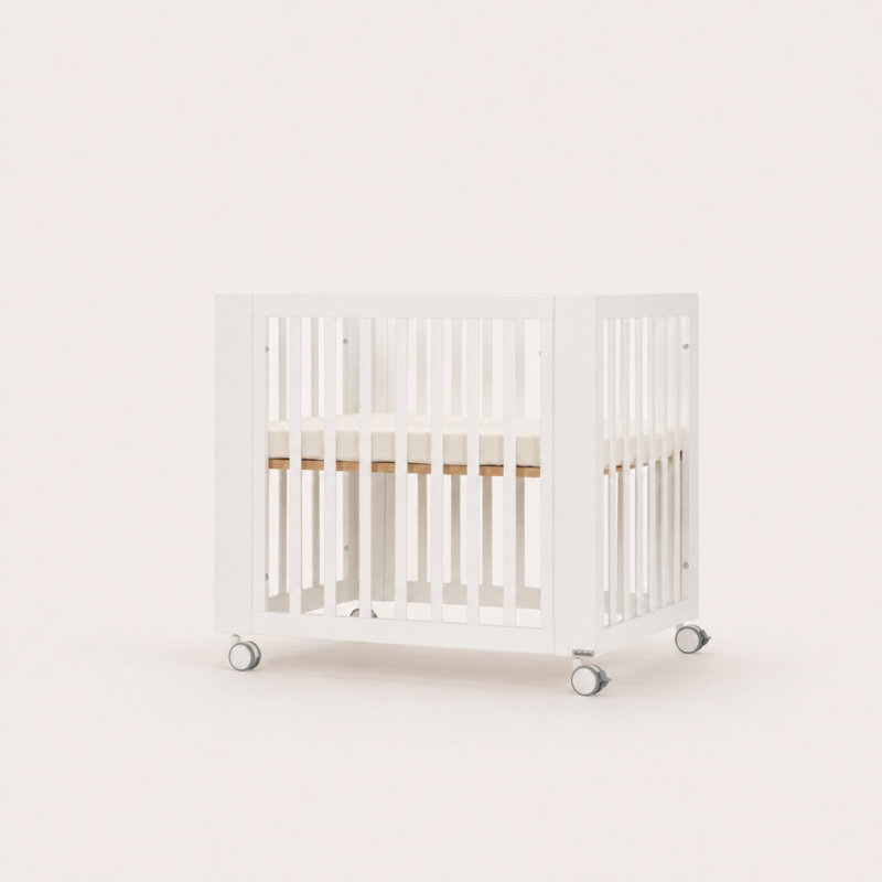 Spirit 8-in1 Convertible Crib- White/Natural, White/Natural