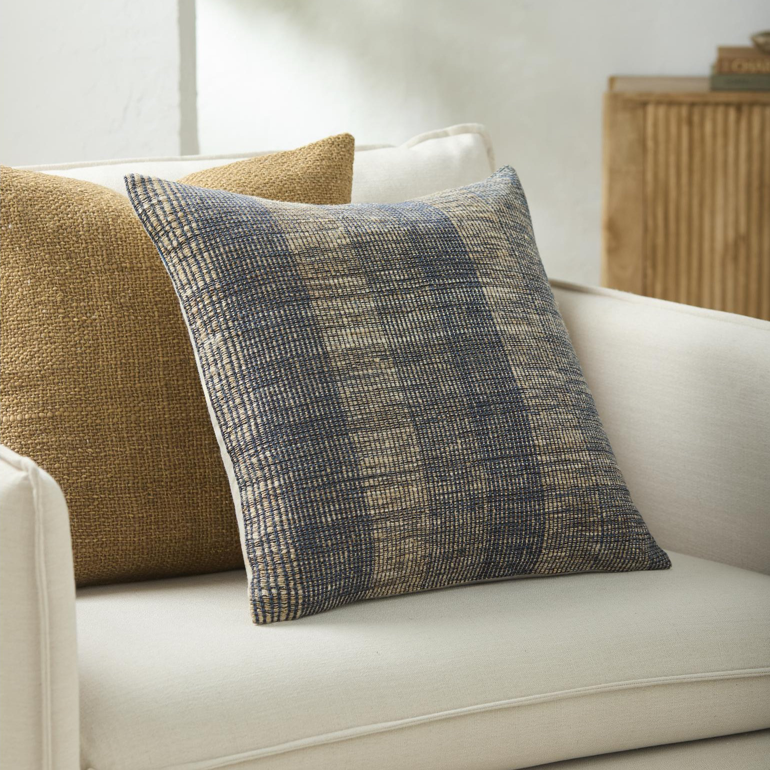 Cotton Pillow Cover, Pillow Cover Only - No Insert, Square 18", Black/Gray/Brown