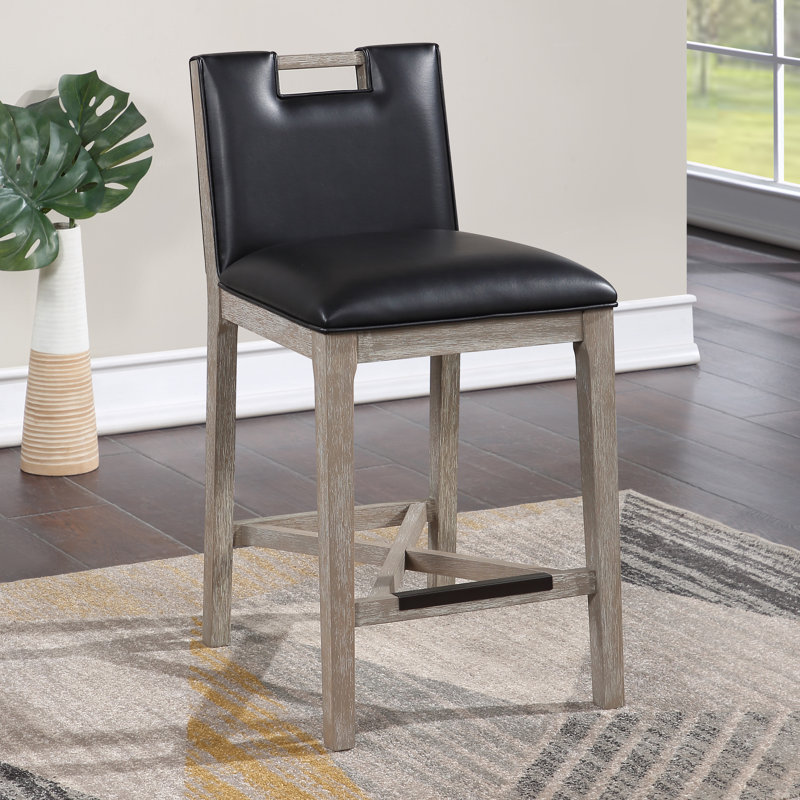 Lyzander Upholstered Counter Stool with Solid Wood Frame, Counter Stool (26" Seat Height)