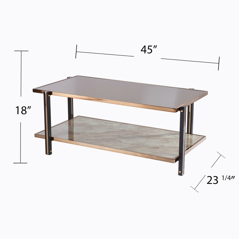 Table basse Elowise avec plateau en miroir