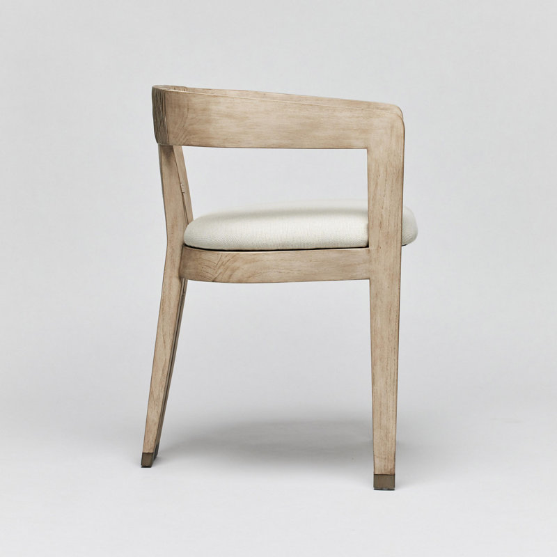 Maryl III Upholstered Arm Chair, Washed White, Fawn Sisal