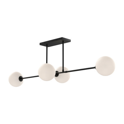 Luanda 4 Light Glass Steel Pendant