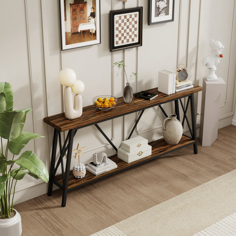 Extra Long Console Entryway Table,Sofa Table, Brown