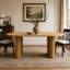 Table de salle à manger ovale de style ferme moderne de 180 cm (70,8 po), plateau large et spacieux, piètement en lattes de bois, pouvant accueillir de 4 à 8 personnes, table en bois naturel polyvalente pour salle à manger, salon et salle de réception.