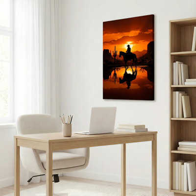 Coucher de soleil sur toile, ensemble de 1 reproduction d'art sur toile