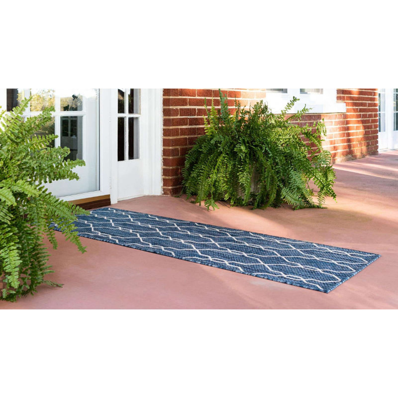 Tapis d'extérieur Preen couleur mer profonde, Tapis de couloir 2 pi x 6 pi