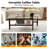 2-Tier Glass Coffee Table w/ Storage Shelf Solid Rubber Wood Legs for Office