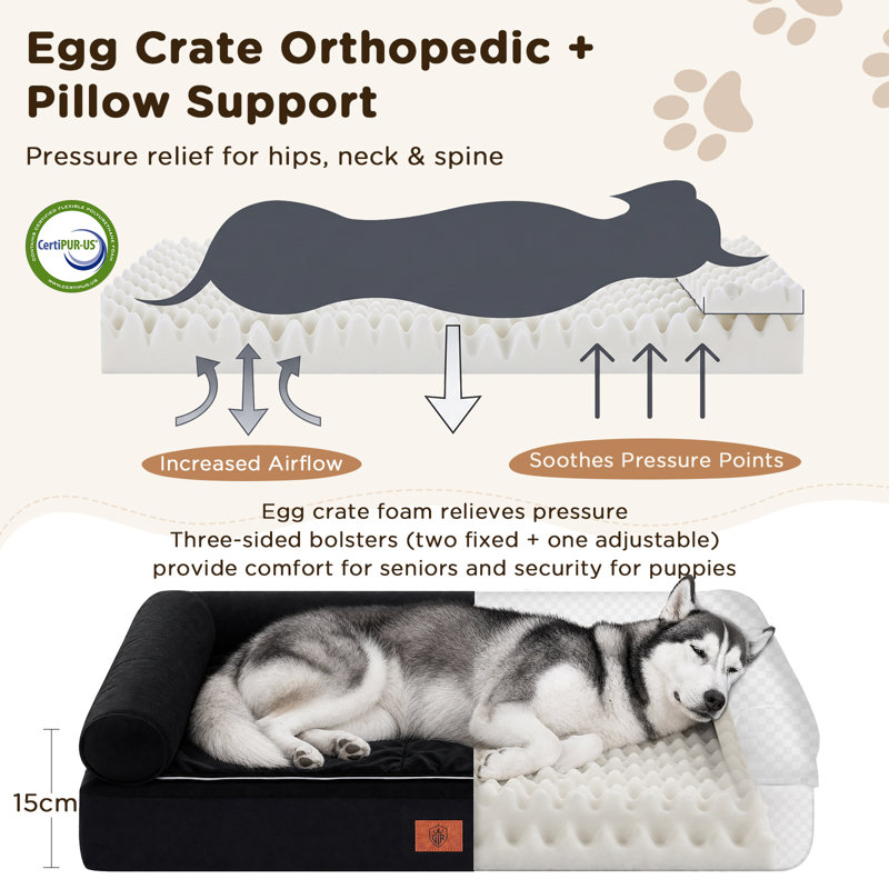 Dog Bed Pet Bed, XLC-104*64*15CM, Black