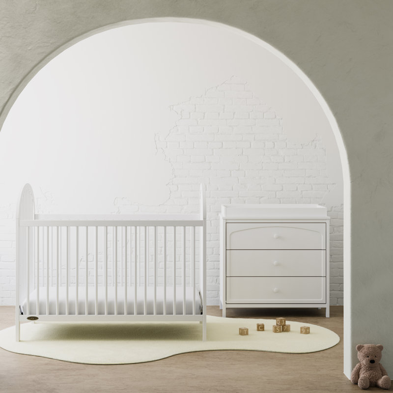 Commode 3 tiroirs avec plateau à langer Olivia, Blanc