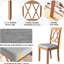 2 chaises de cuisine élégantes 2 pièces - Tissu rembourré avec pieds en bois massif et siège rembourré